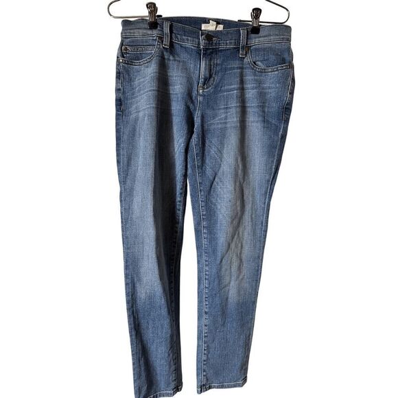 Eileen Fisher Blue Denim Straight Leg‎ Jeans Size 4P Medium Wash Mid Rise - Picture 1 of 5